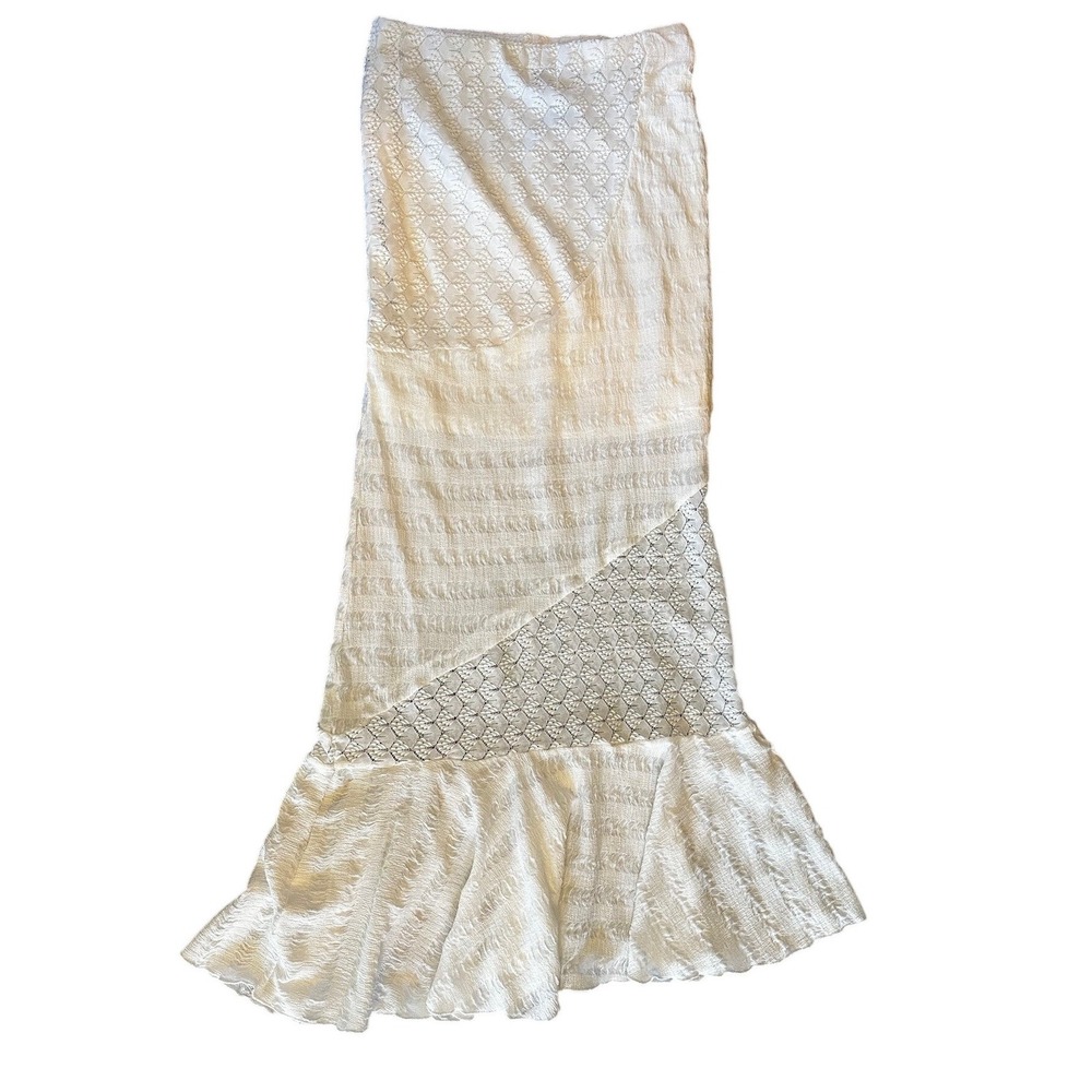 Princess Polly Natoma Lace Bias Cut Maxi Skirt White Size 6 NWT - Picture 2 of 4